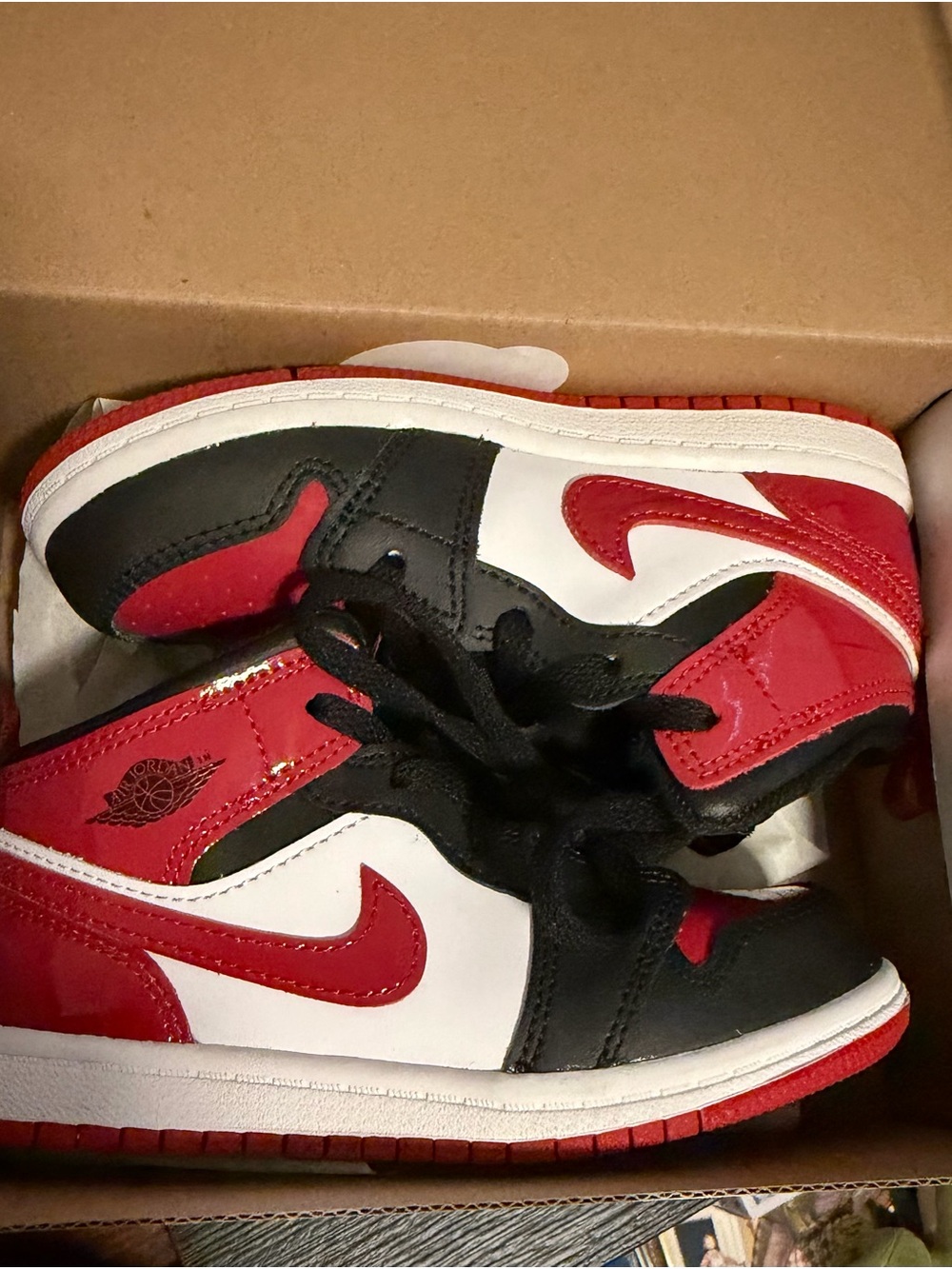 Nike Kids Red/Black/White Air Jordan Style Sneakers